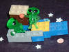 Two green martians met together and lived on this platform.  Today, they are playing together on their new planet, Uranus