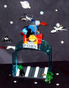 Meep was on his jetpack and flew to this port.  He met an Alien when he was done.